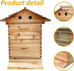Automatic Wooden Bee Hive House kit Beehive Boxes with 7 Peice Comb Honey Frames for Beginning and Professional Beekeepers