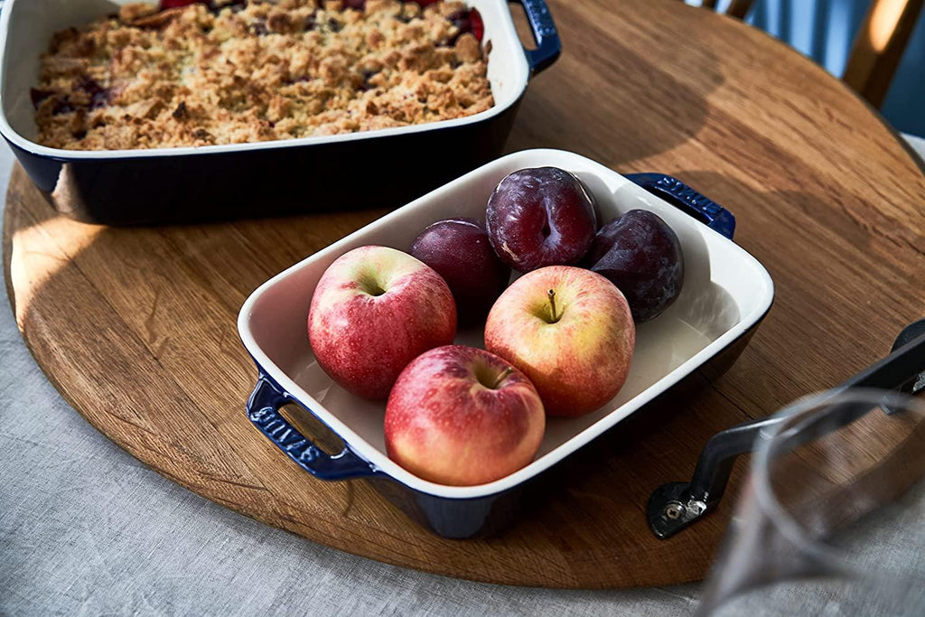 STAUB Ceramics Rectangular Baking Dish Set, 2 pc, Dark Blue