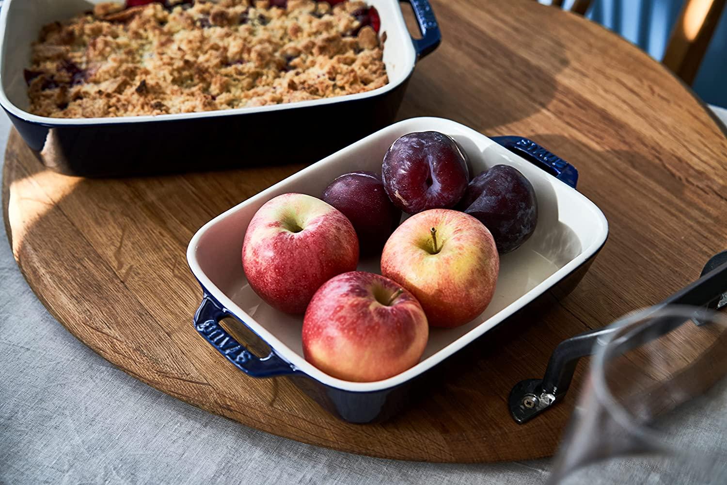 STAUB Ceramics Rectangular Baking Dish Set, 2 pc, Dark Blue