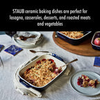 STAUB Ceramics Rectangular Baking Dish Set, 2 pc, Dark Blue