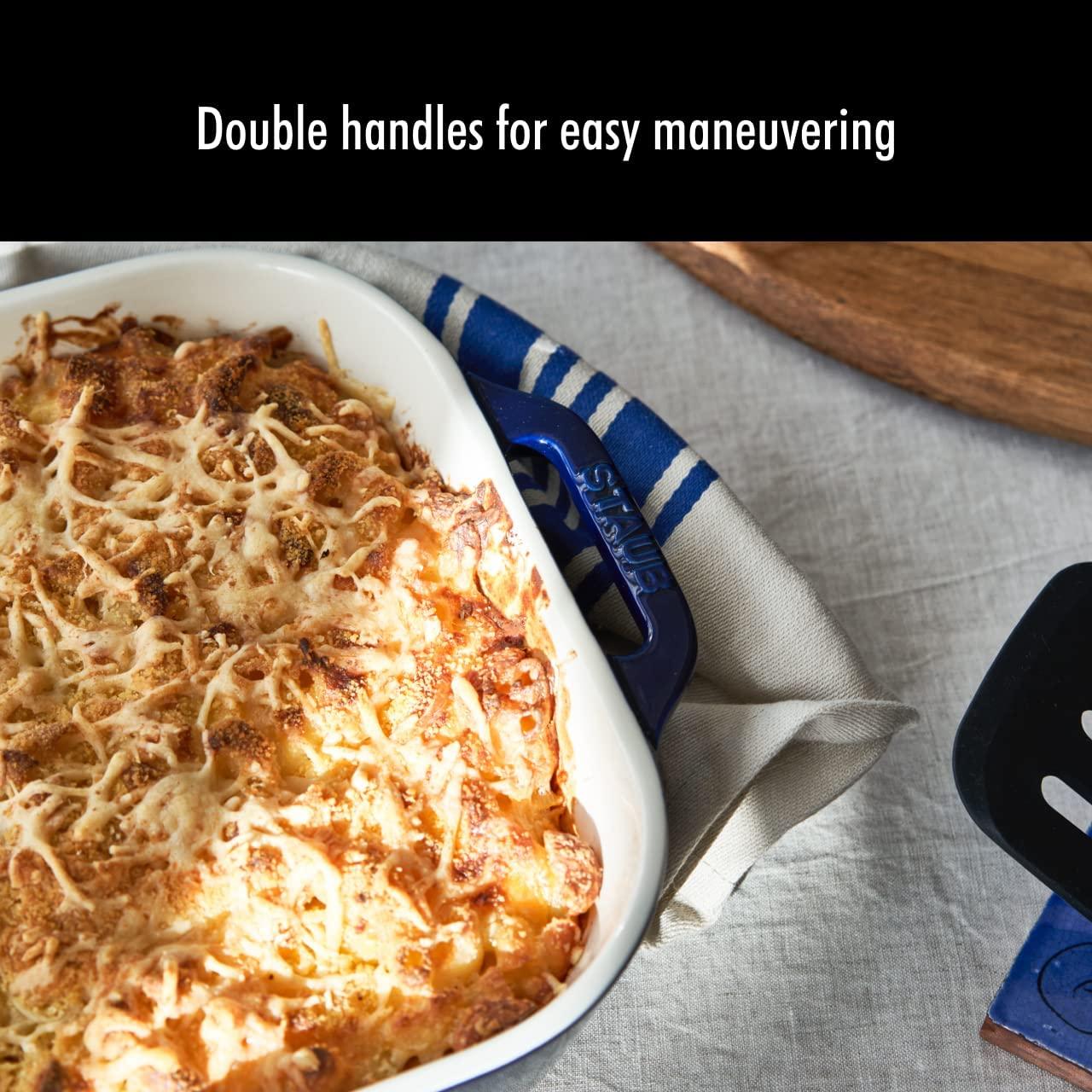 STAUB Ceramics Rectangular Baking Dish Set, 2 pc, Dark Blue