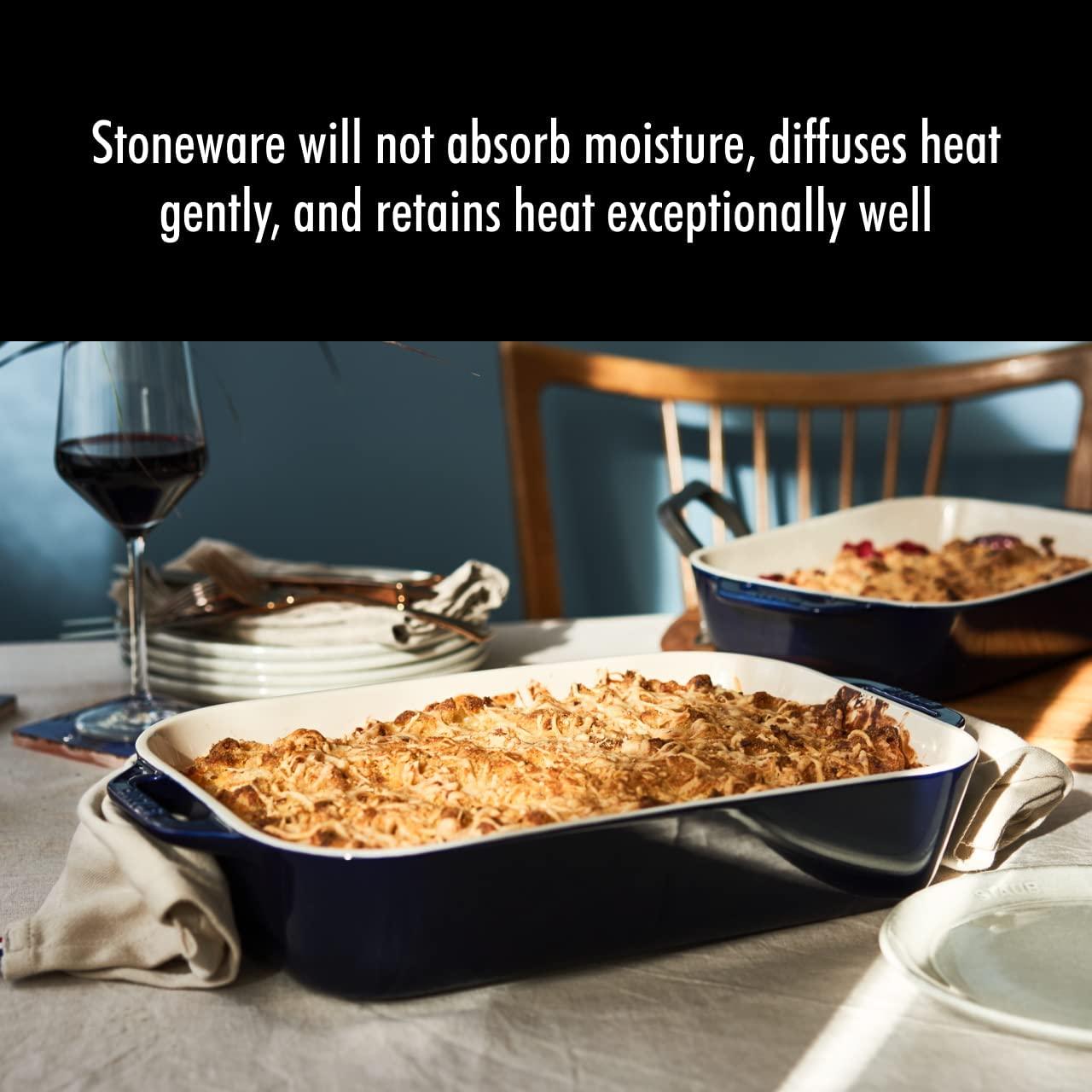 STAUB Ceramics Rectangular Baking Dish Set, 2 pc, Dark Blue