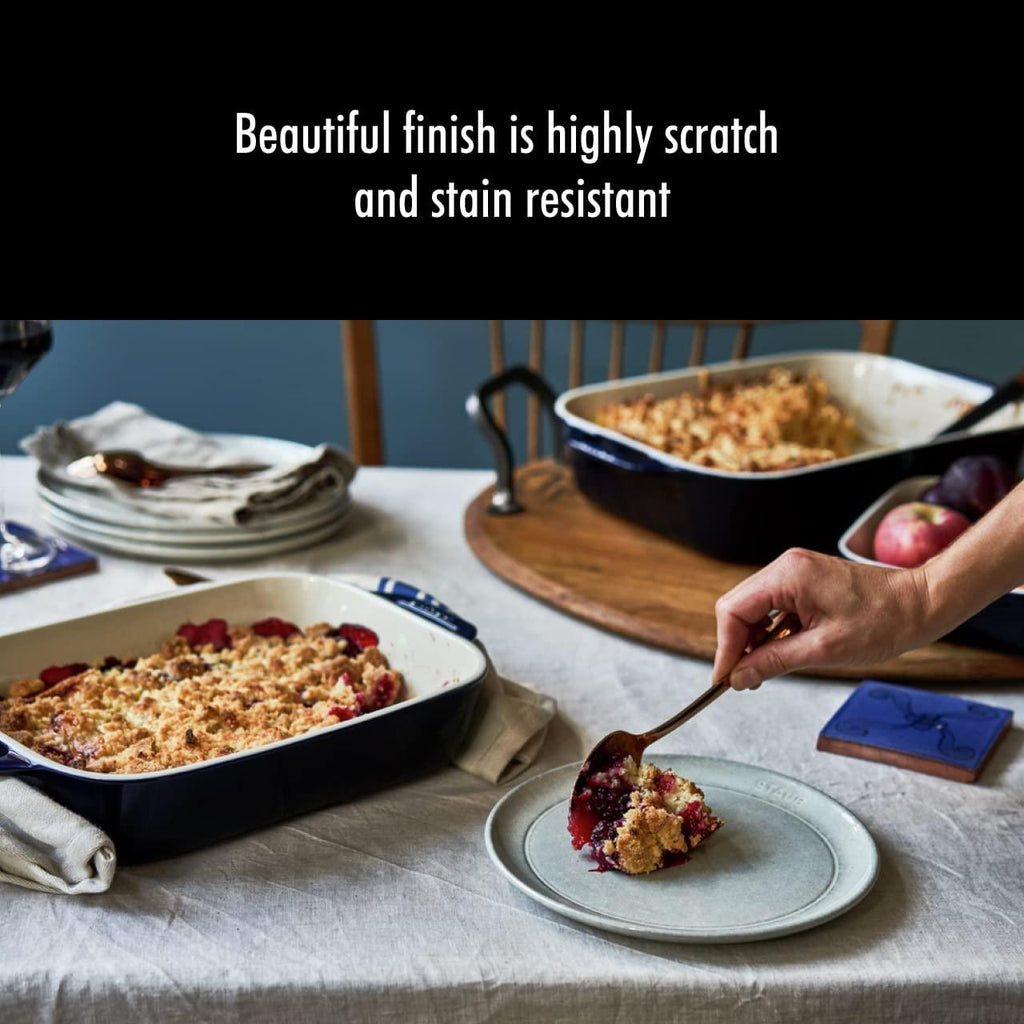 STAUB Ceramics Rectangular Baking Dish Set, 2 pc, Dark Blue
