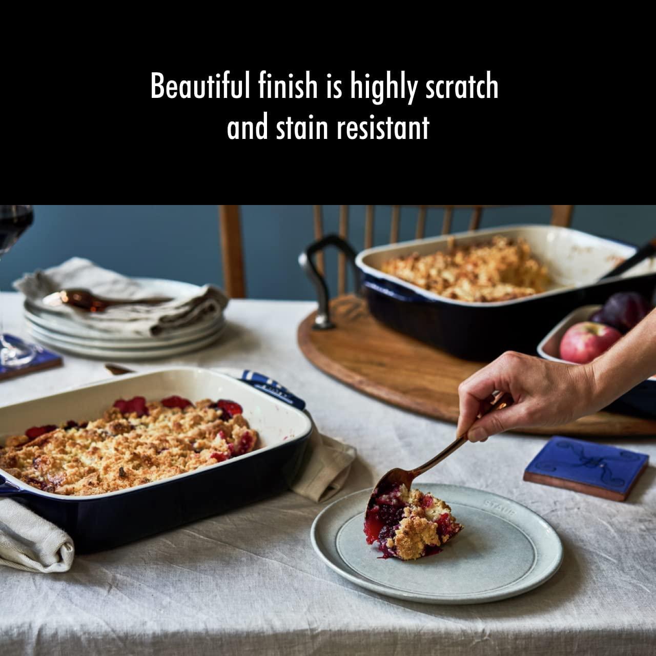 STAUB Ceramics Rectangular Baking Dish Set, 2 pc, Dark Blue