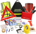 Car Emergency Kit, 23 in 1 Multifunctional Roadside Assistance Auto Safety Kit, First Aid Kit, Jumper Cables, Tow Rope, Triangle, Flashlight, Safety Hammer, and More Ideal Survival Pack Accessories