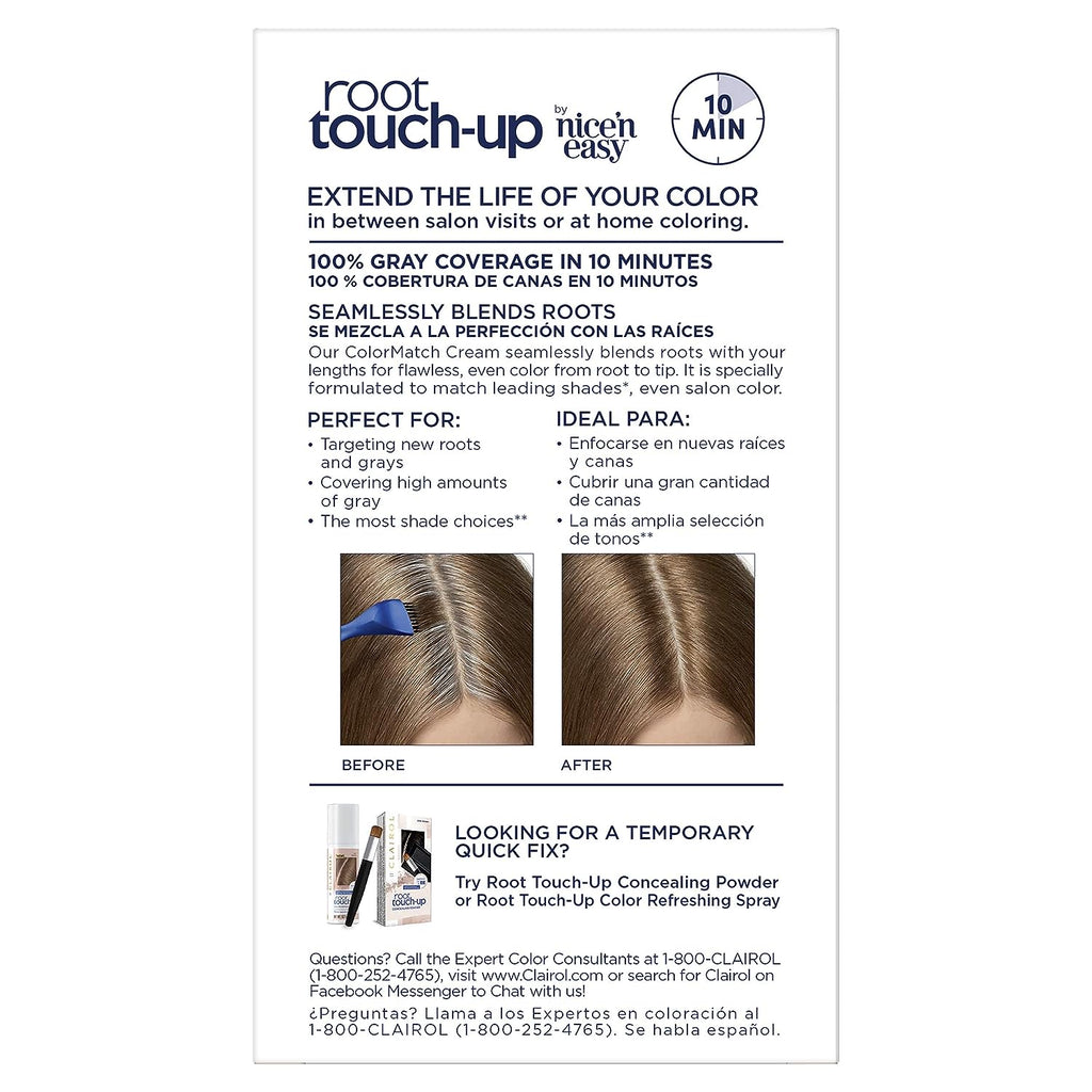 Clairol Root Touch-Up by Nice'n Easy Permanent Hair Dye, 6.5G Lightest Golden Brown Hair Color, 1 Count(Pack of 2)