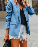 s-5xl fashion 11 colors lapel one button casual blazer daily work outerwear