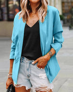 s-5xl fashion 11 colors lapel one button casual blazer daily work outerwear