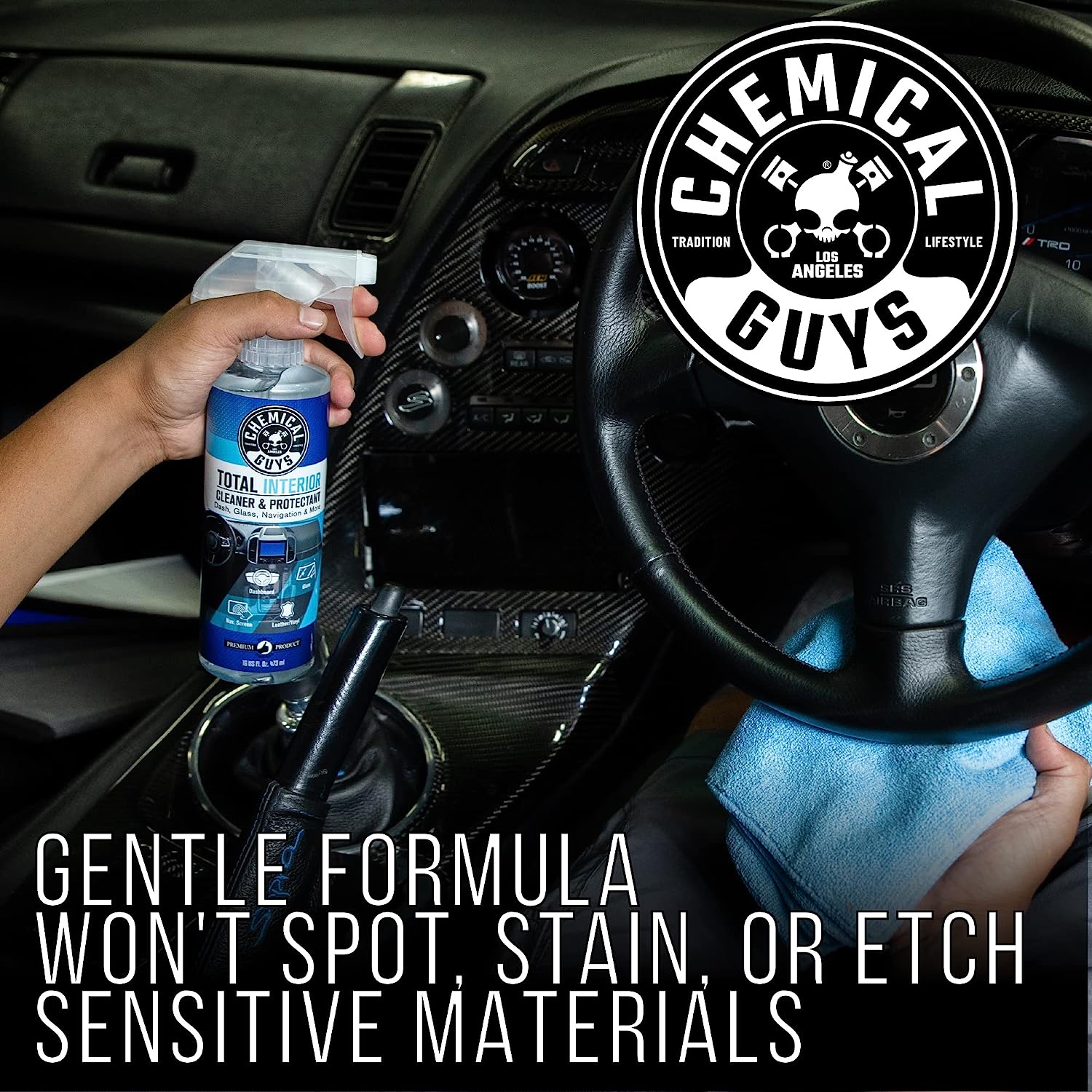 Chemical Guys SPI22016 Total Interior Cleaner and Protectant, Safe for Cars, Trucks, SUVs, Jeeps, Motorcycles, RVs &amp; More, 16 fl oz