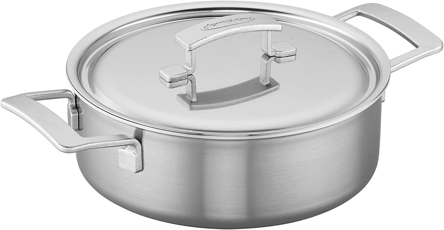 Demeyere Industry 5-Ply 4-qt Stainless Steel Deep Saute Pan, Silver