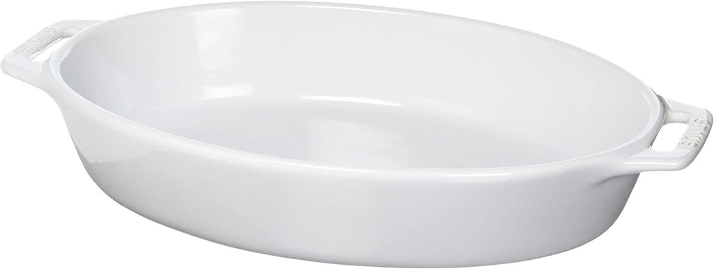 STAUB Ceramics Oval Baking Dish, 11-inch, White
