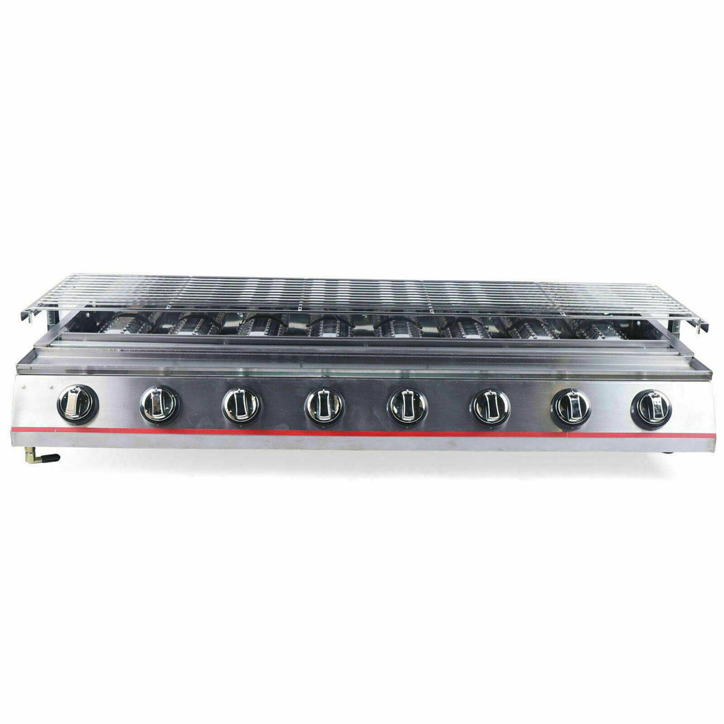 8 Burner CooGas BBQ Barbecue Grill LPG Commercial  Steel Gas Grill