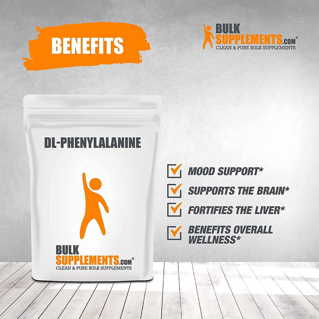BulkSupplements.com DL-Phenylalanine Powder - Mood Boosting Supplement - Brain Supplements for Memory and Focus - Essential Amino Acid (5 Kilograms - 11 lbs)