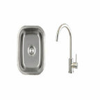 Steel Undermount Sink & 360 Deg. Hot/Cold Faucet - 19" x 15