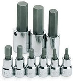 SK Hand Tools 19733 9-Piece 3/8-Inch and 1/2-Inch Drive Fractional Hex Bit Socket Set