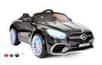 12V Mercedes AMG SL65 Ride on Car Power Electric ONE SEATER Toy for ONE Kid with Remote Control, MP4 Touch Screen, Leather Seat, LED Lights, Color: Black