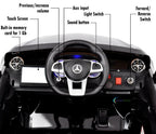 12V Mercedes AMG SL65 Ride on Car Power Electric ONE SEATER Toy for ONE Kid with Remote Control, MP4 Touch Screen, Leather Seat, LED Lights, Color: Black