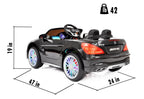 12V Mercedes AMG SL65 Ride on Car Power Electric ONE SEATER Toy for ONE Kid with Remote Control, MP4 Touch Screen, Leather Seat, LED Lights, Color: Black