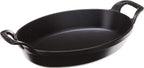 Staub Cast Iron 9.5-inch x 6.75-inch Oval Baking Dish - Matte Black, Made in France