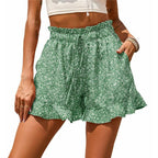 lace-up pocket high waist skirt