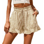 lace-up pocket high waist skirt
