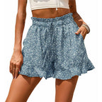 lace-up pocket high waist skirt