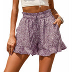 lace-up pocket high waist skirt