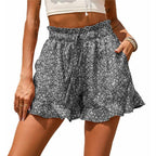 lace-up pocket high waist skirt