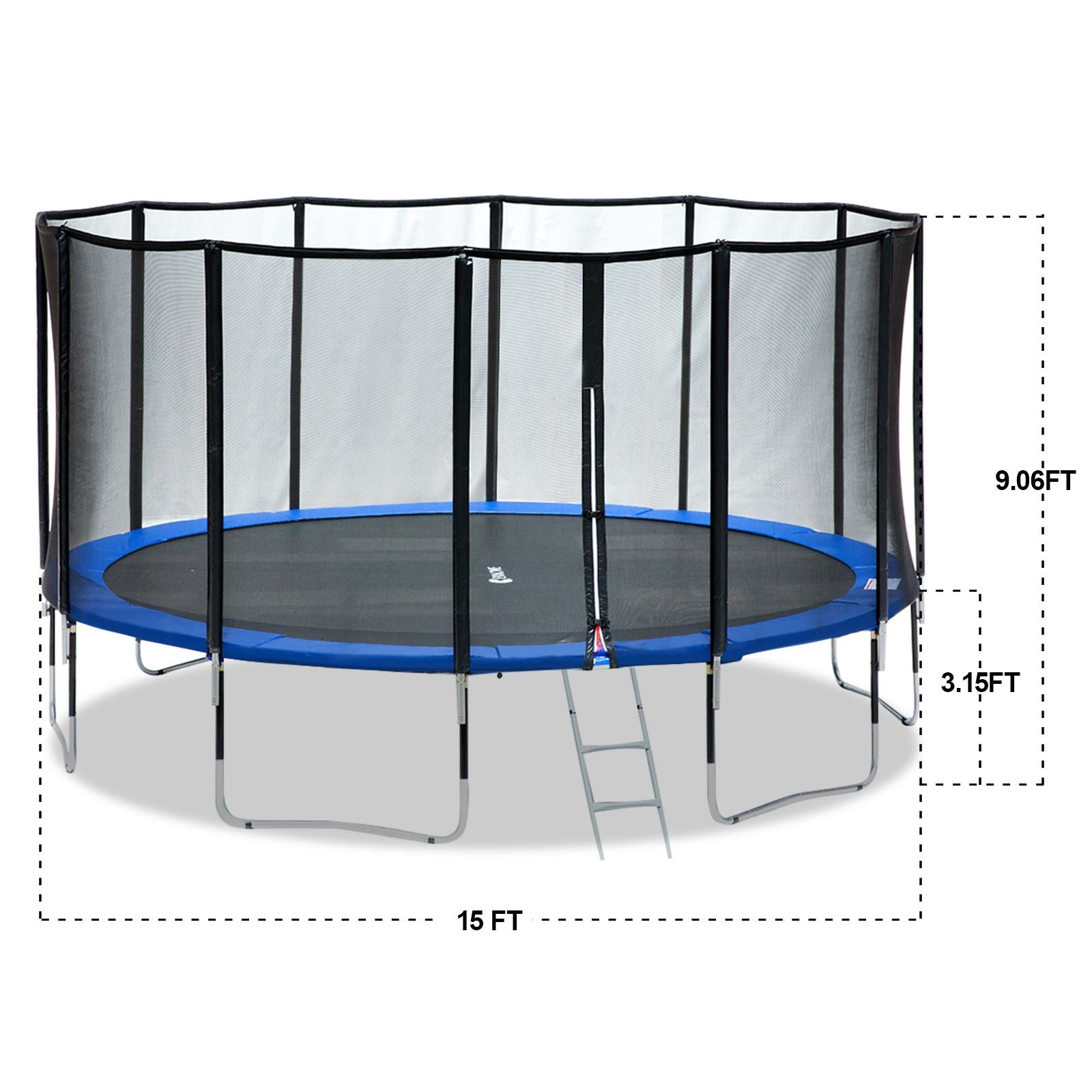 Exacme 15 FT Round Trampoline with 400 LBS Weight Limit&amp;Upgraded Carbon Fiber Support Pole With OranBasketball Hoop