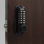 M230-DC Jet Black Mechanical Keyless 5 in. L x 1-1/2 in. W x 1-7/8 in. D Storeroom Knob with DeadlocSpring Latch