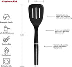 KitchenAid Gourmet Nylon Slotted Turner, one size, Matte Black