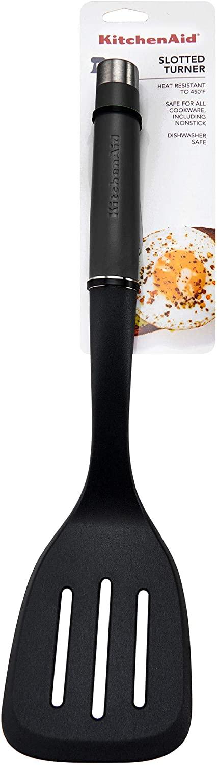 KitchenAid Gourmet Nylon Slotted Turner, one size, Matte Black