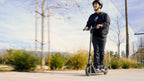 E Prime III Folding Electric Scooter –18 mph, 15 Mile Range, 8" Pneumatic Front Tire, Rear-Wheel Drive, Dual BraSystem, Lockable, Portable &amp; Extremely Lightweight, for Travel or Commuting