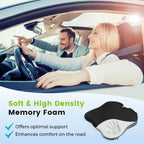 Dreamer Car Wedge Seat Cushion for Car Seat Driver/Passenger- Car Seat Cushions for Driving Improve Vision/Posture - Memory Foam Car Seat Cushion for Hip Pain (Mesh Cover,Black)