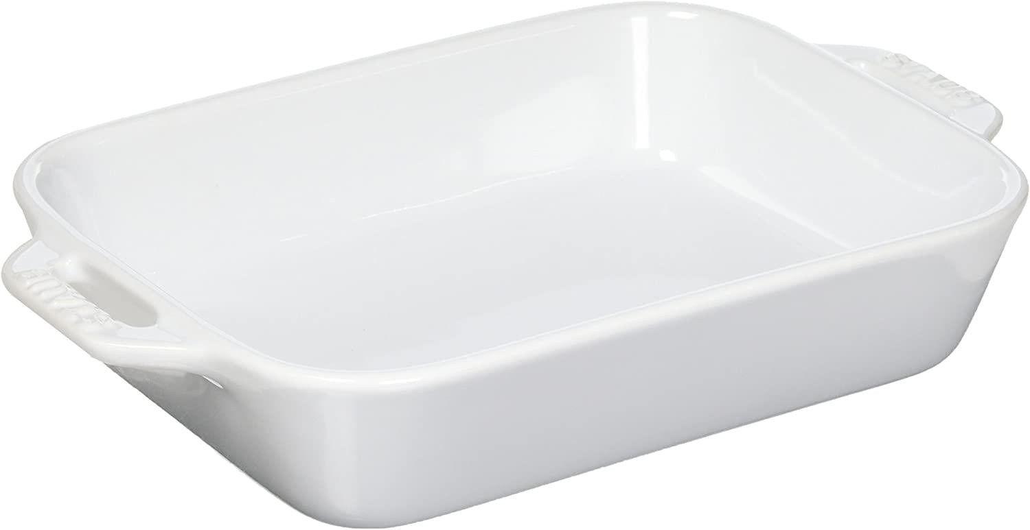 STAUB Ceramics Rectangular Baking Dish, 7.5x6-inch, White