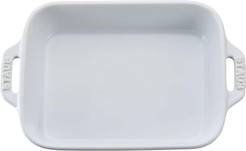STAUB Ceramics Rectangular Baking Dish, 7.5x6-inch, White