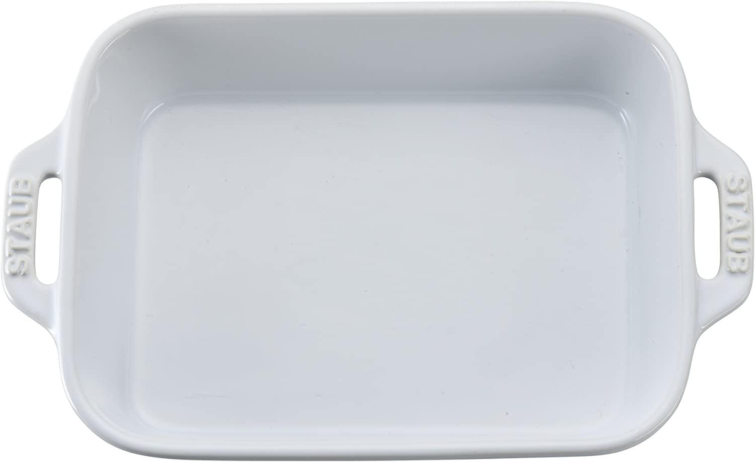 STAUB Ceramics Rectangular Baking Dish, 7.5x6-inch, White