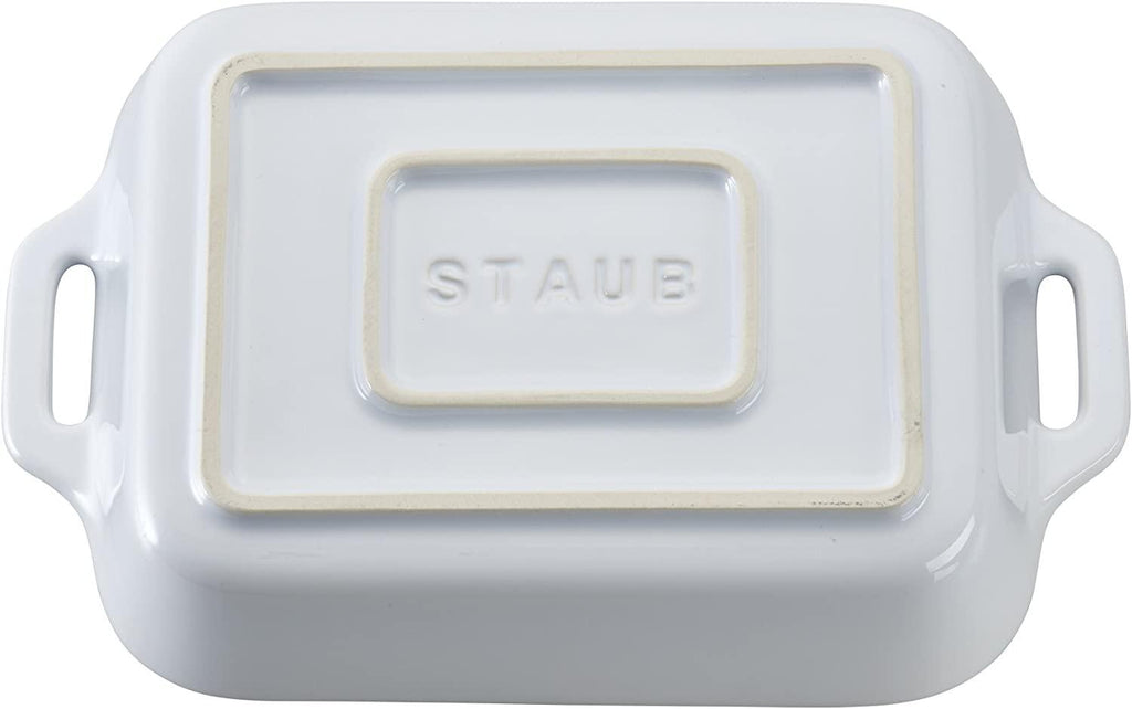 STAUB Ceramics Rectangular Baking Dish, 7.5x6-inch, White