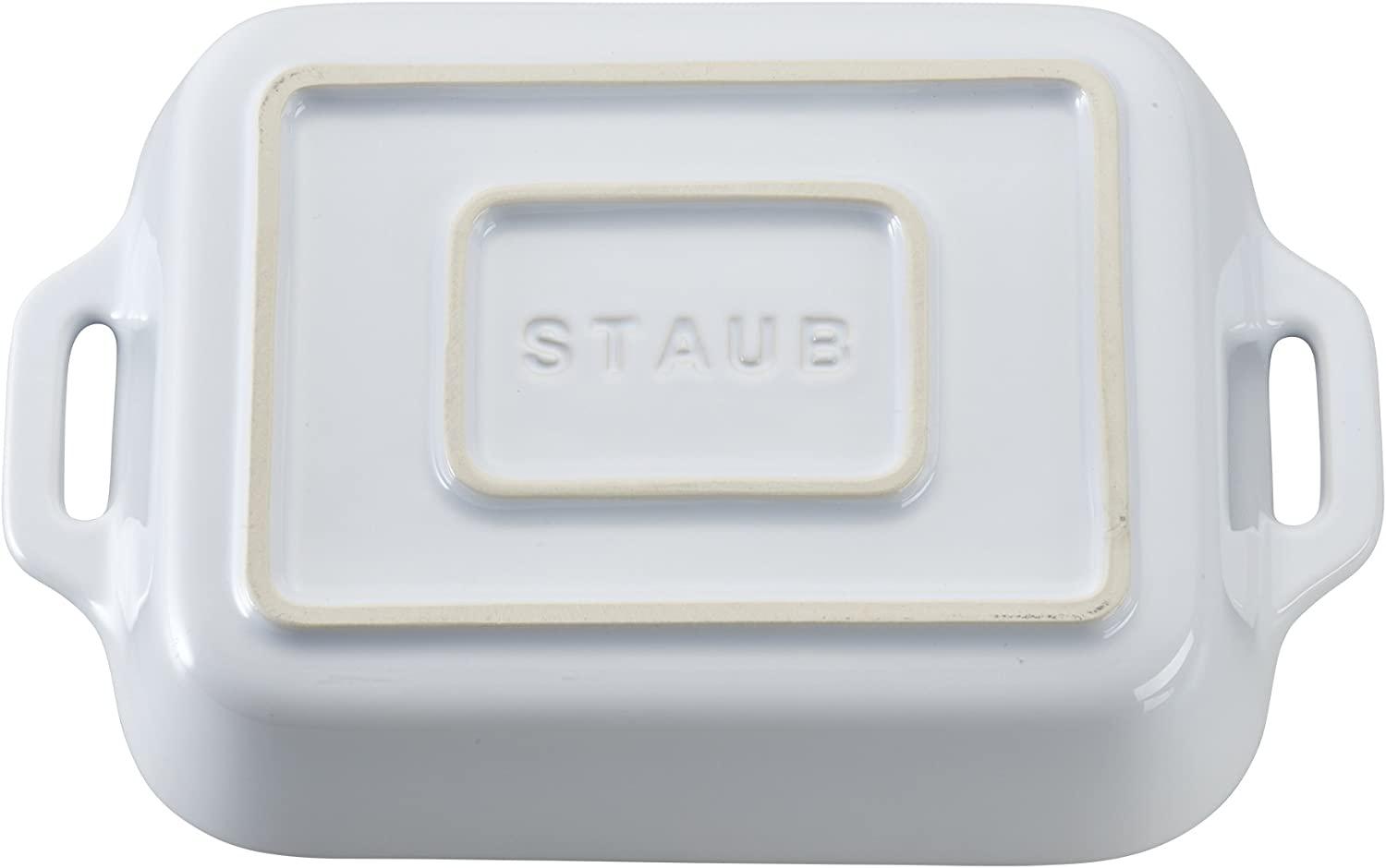 STAUB Ceramics Rectangular Baking Dish, 7.5x6-inch, White