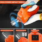 E-HEELP Electric Car Jack Kit 5Ton 12V Hydraulic Car Jack Lift with Electric Impact Wrench for SUV MPV Sedan Truck ChanTires GaraRepair