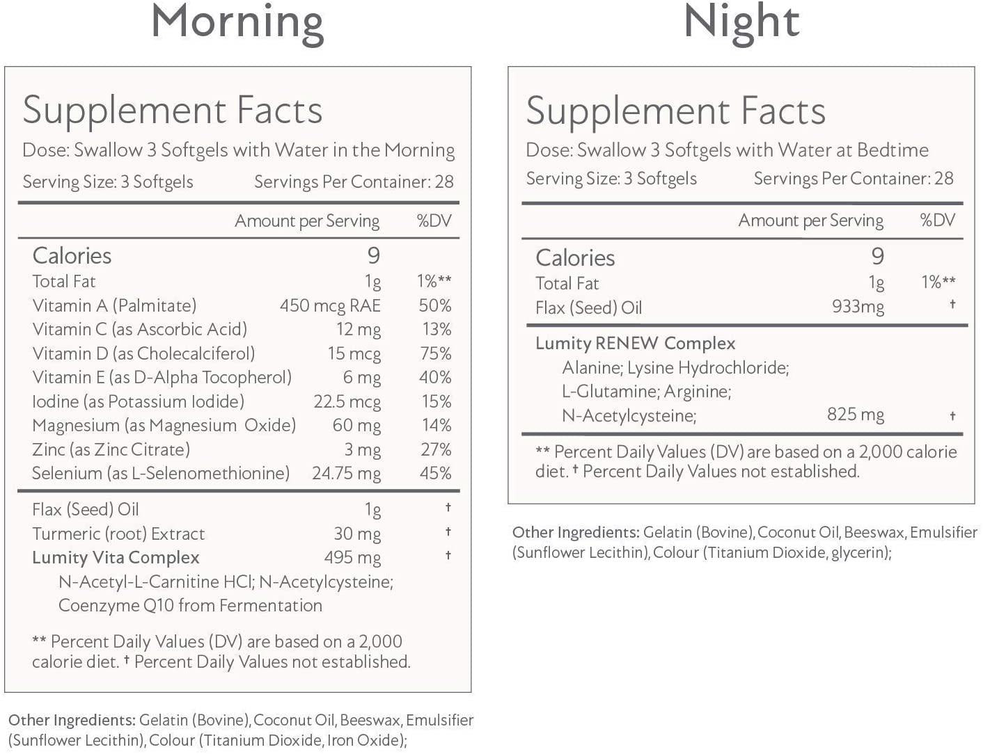 Ultimate Wellness Kit: LUMITY Morning & Night Female Supplements, Skin Nutrients Facial Oil and 4-in-1 Cleanse Trio for Women | Healthy Skin | Sleep, Energy & Immunity