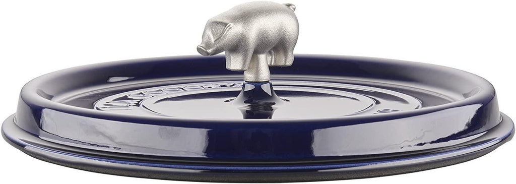 Staub Cast Iron 6-qt Cochon Shallow Wide Round Cocotte - Dark Blue, Made in France