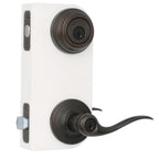 Tustin Venetian Bronze ExteriorEntry Door Lever and Single Cylinder Deadbolt Combo Pack Featuring SmartKey Security