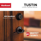 Tustin Venetian Bronze ExteriorEntry Door Lever and Single Cylinder Deadbolt Combo Pack Featuring SmartKey Security