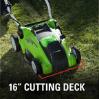 Greenworks 40V Push Lawn Mower, 16-Inch Electric Lawn Mower with 4.0Ah Battery and Charger Included