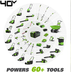 Greenworks 40V Push Lawn Mower, 16-Inch Electric Lawn Mower with 4.0Ah Battery and Charger Included