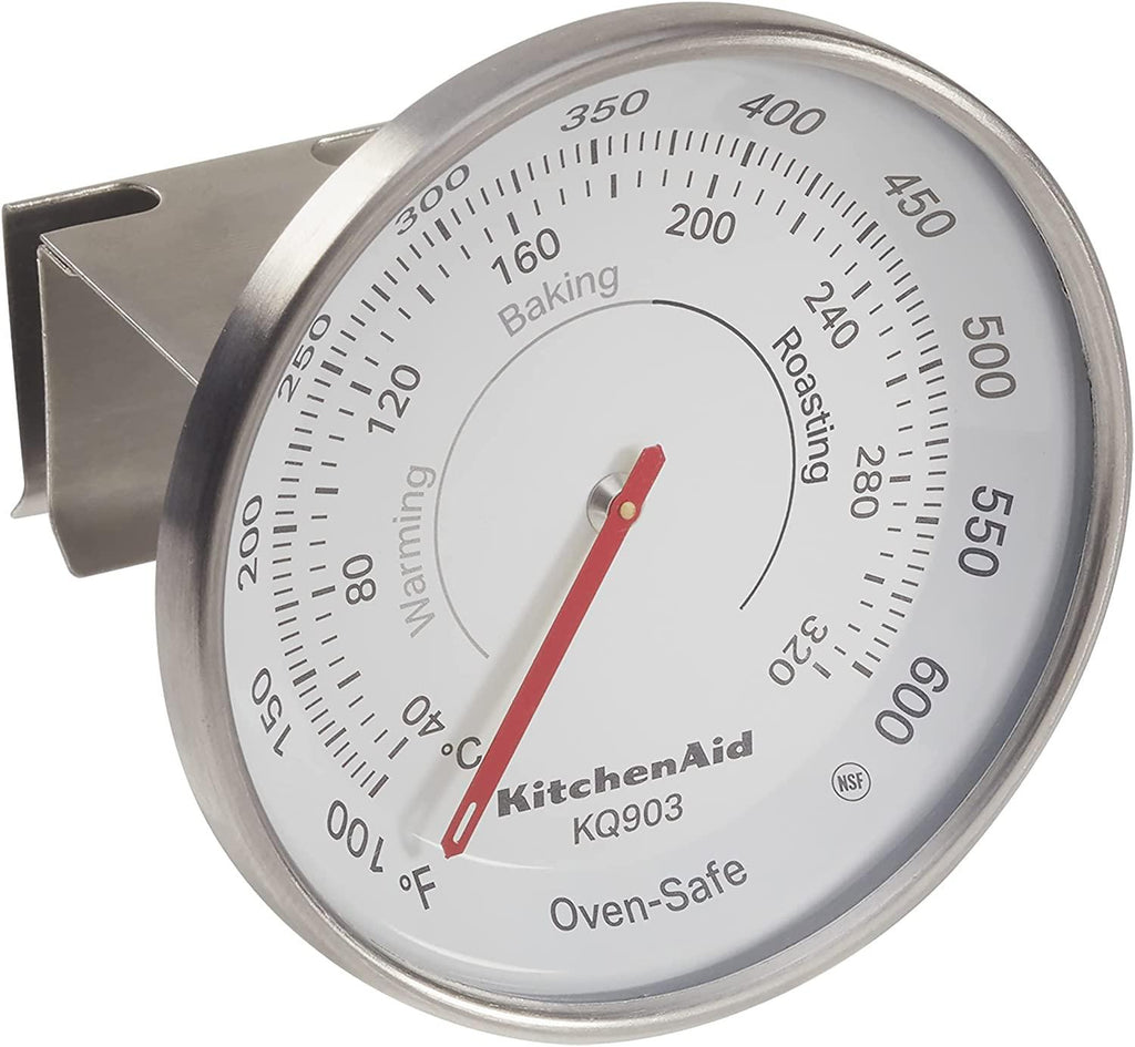 KitchenAid KQ903 3-in Dial Oven/Appliance Thermometer, TEMPERATURE RANGE: 100F to 600F, Stainless Steel