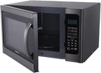 Farberware Black FMO12AHTBSG 1.2 Cu. Ft. 1100-Watt Microwave Oven with Grill, ECO Mode and Blue LED Lighting, Black  Steel (Renewed)