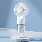 Portable Rechargeable Handheld Misting Fan - Battery Operated Mini Face Steamer for Travel &amp; Outdoors