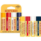 Burt's Bees Lip Balm, Moisturizing Lip Care, for All Day Hydration, 100% Natural, Original Beeswax, Strawberry, Coconut &amp; Pear &amp; Vanilla (4 Pack)